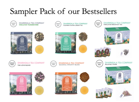 Sampler Pack: 6 Dharmsala Tea Bestsellers (4 * 25g + 2 * 5 Tea Bags)